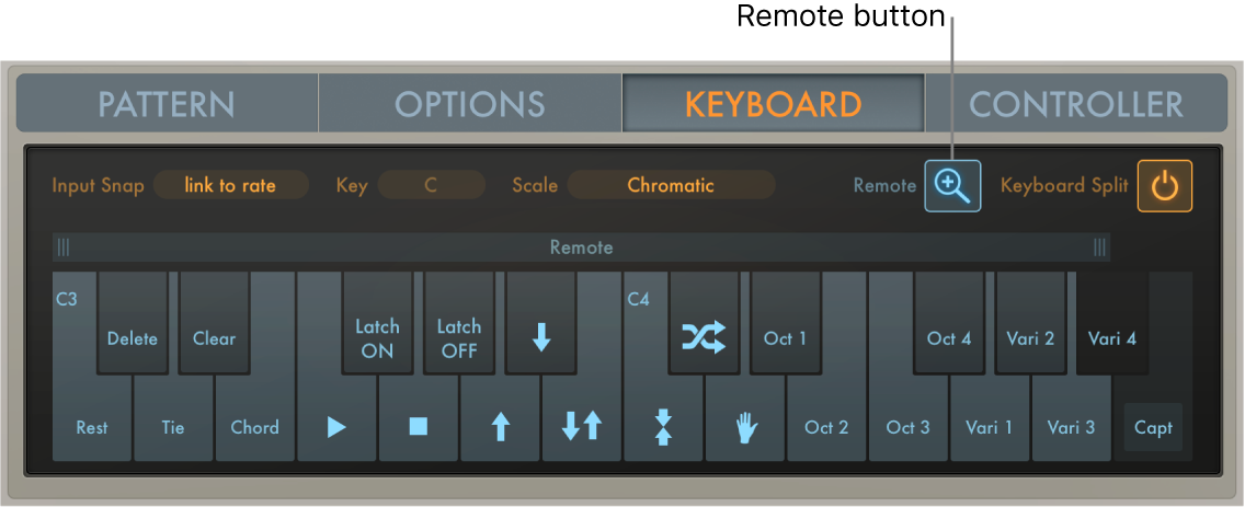 Figure. Arpeggiator Remote parameters.