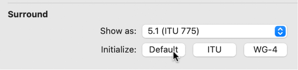 Figure. Initialize buttons in Surround preferences.