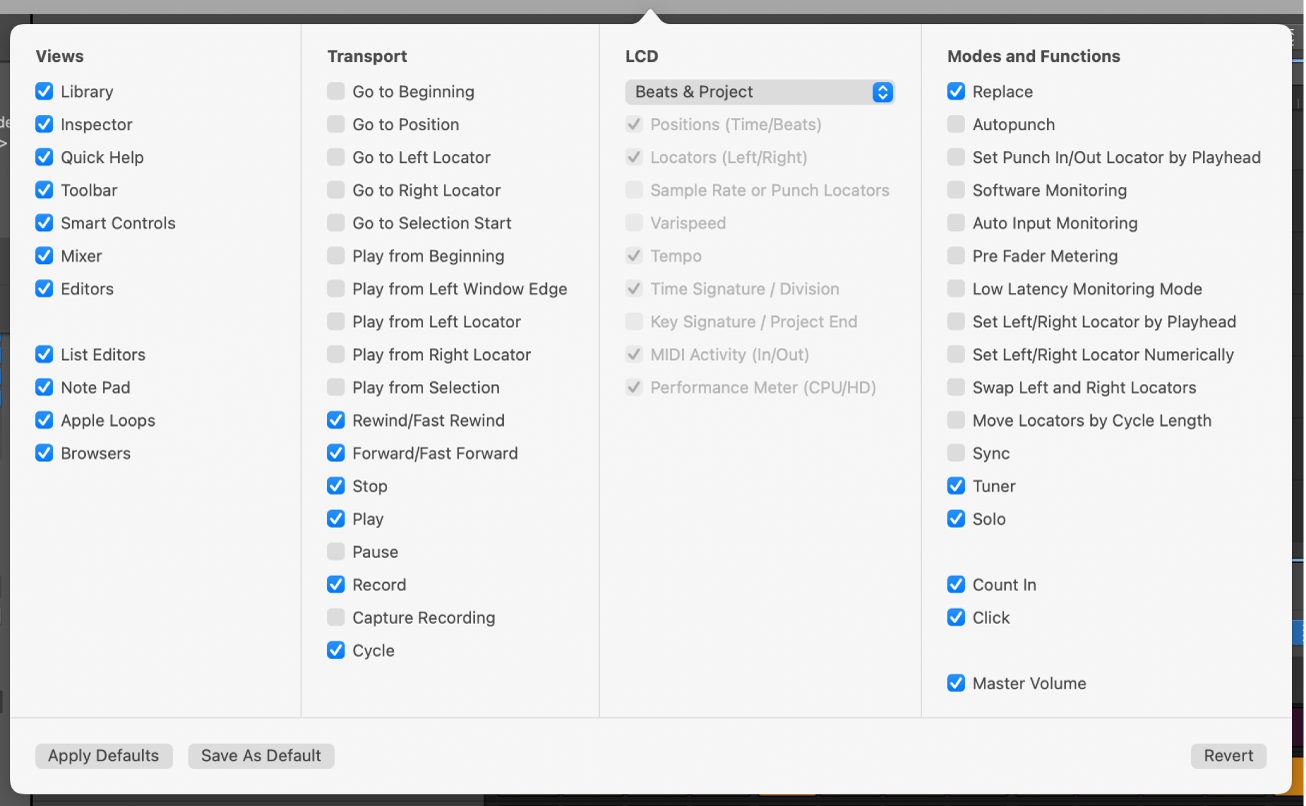 Figure. Customize Transport dialog.