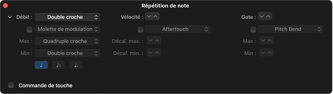 Figure. Zone de dialogue Répétition de note étendue.