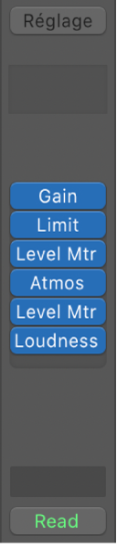 Figure. Modules de canal principal conseillés pour un mixage Dolby Atmos.