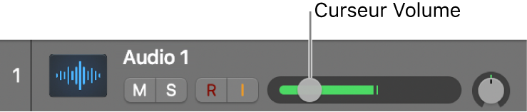 Figure. Curseur de volume d’une piste.