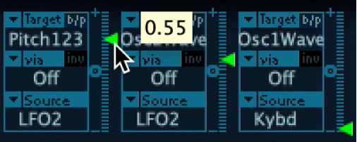 Figure. Curseur Intensity (intensité de modulation).