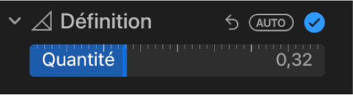 Le curseur Définition dans la sous-fenêtre Ajuster.