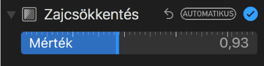 A Zajcsökkentés csúszka a Beállítás panelen.