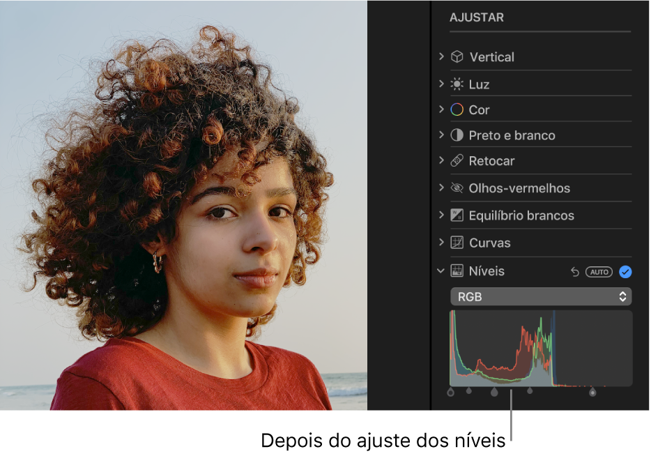 Uma fotografia depois dos ajustes de níveis.