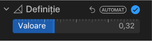 Glisorul Definiție din panoul Ajustează.
