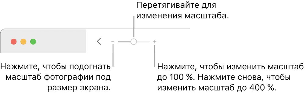 Панель инструментов с элементами управления масштабом.