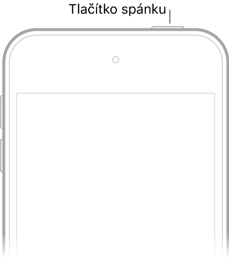 Přední strana iPodu touch s tlačítkem spánku