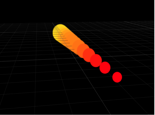 Canvas comparing Line replicators with start and end points set to different points on the Z axis