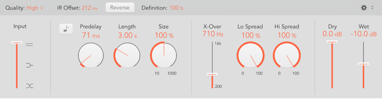 Controles globales de Space Designer.