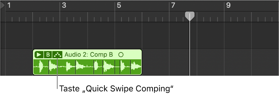 Abbildung. Die Taste „Quick Swipe Comping“
