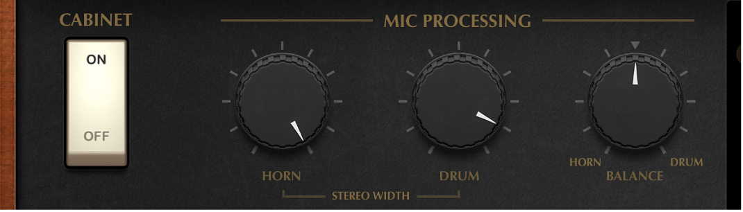 Figure. Vintage B3 Rotor Cabinet Real microphone parameters.