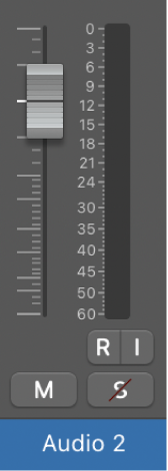 Figure. Showing a Solo button with a red slash to indicate solo-safe.