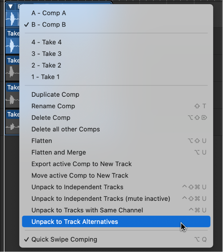 Figure. Unpack to Track Alternatives.