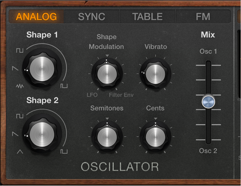 Figure. Retro Synth Analog oscillator parameters.