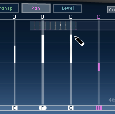 Figure. Tap display, showing multiple taps being edited.