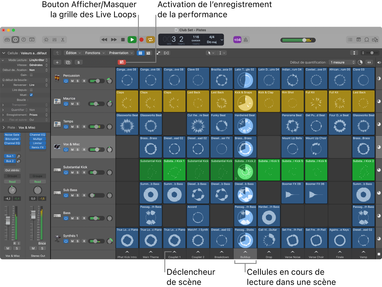 Figure. Grille des Live Loops.