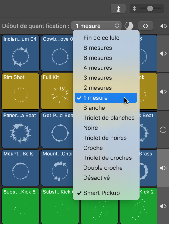 Figure. Valeur Début de quantification pour la grille.