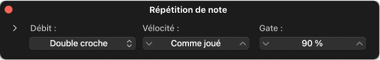 Figure. Zone de dialogue Répétition de note initiale.