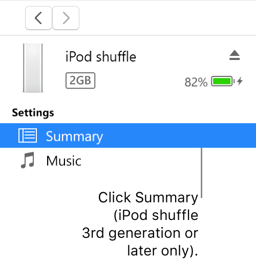 The Device window, with Summary selected in the sidebar on the left.