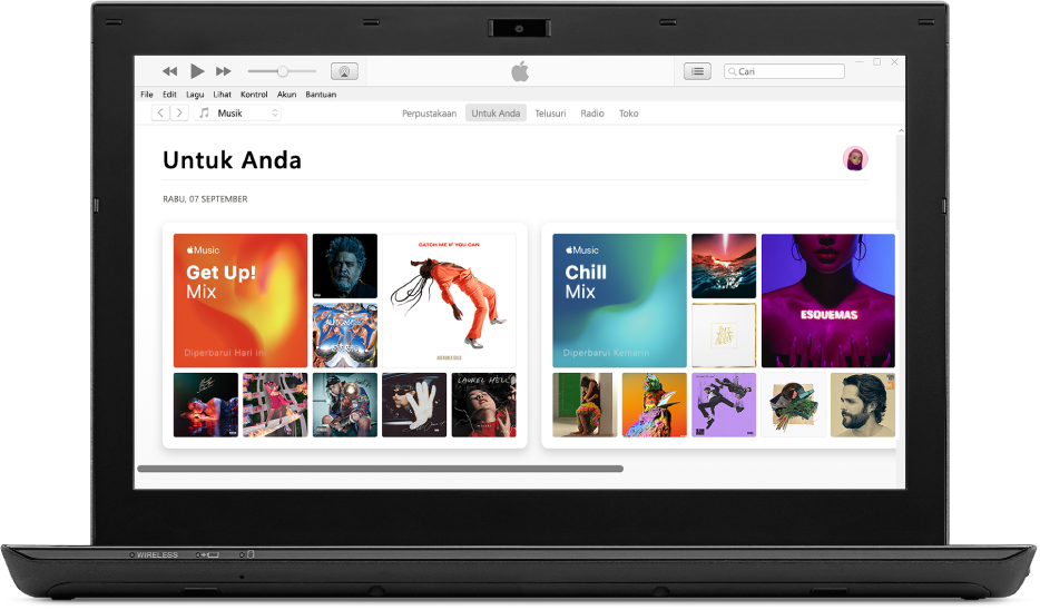 PC dengan Untuk Anda di Apple Music.