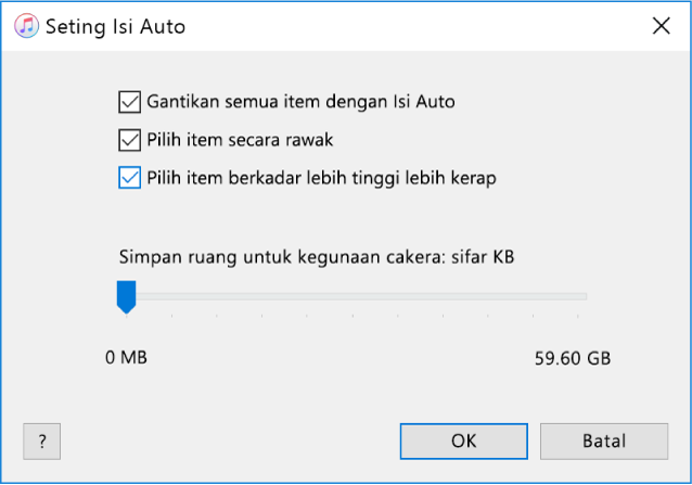 Dialog Seting Isi Auto.