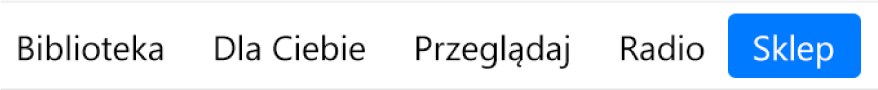 Przycisk Sklep na pasku nawigacji.