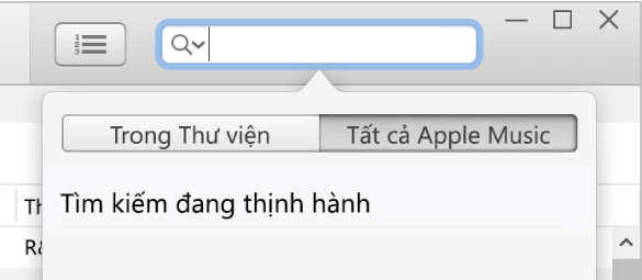 Trường tìm kiếm cho Apple Music.