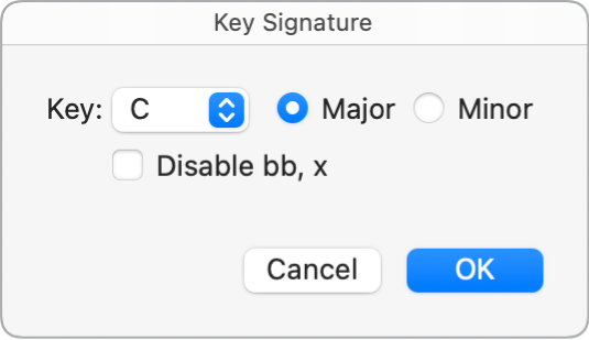 Figure. Key Signature dialog.