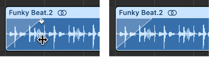 Figure. A pair of images showing fade in creation on a region using the Fade tool.