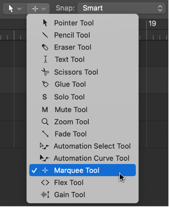 Figure. Open Tool menu.