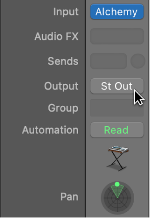 Output slot of a channel strip.