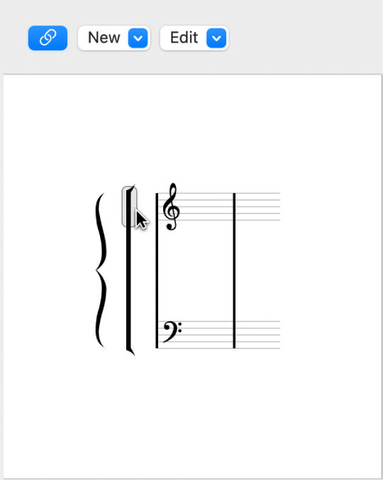 Figure. Bracket connection in the Staff Style window.