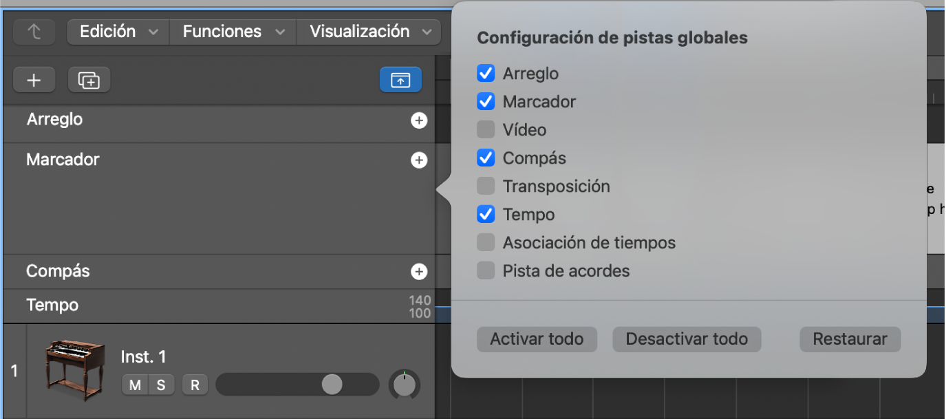 Ilustración. Cuadro de diálogo “Configuración de pistas globales”.