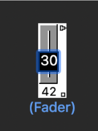 Ilustración. Se muestra cómo introducir un número en un objeto fader.