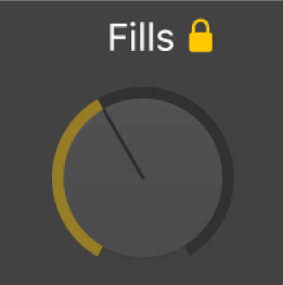 Figure. Potentiomètre Fills dans l’éditeur de drummer.