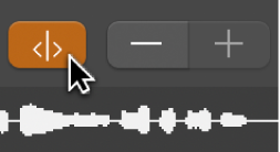 Figure. Bouton « Mode Édition des éléments transitoires » dans l’éditeur de fichier audio.