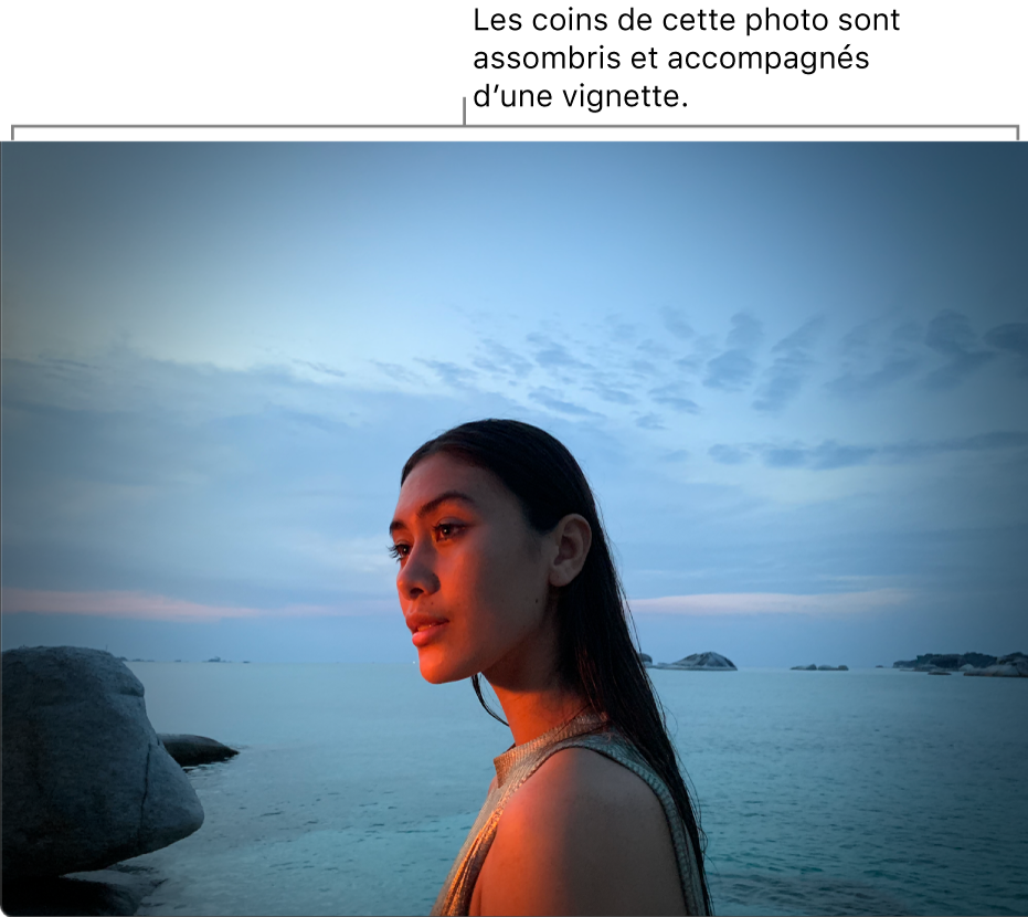 Une photo présentant un effet de vignettage, avec des bords obscurcis.