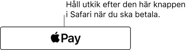 Knappen som visas på webbplatser där du kan betala med Apple Pay.