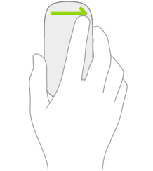 An illustration symbolizing the mouse gesture for opening Today View.