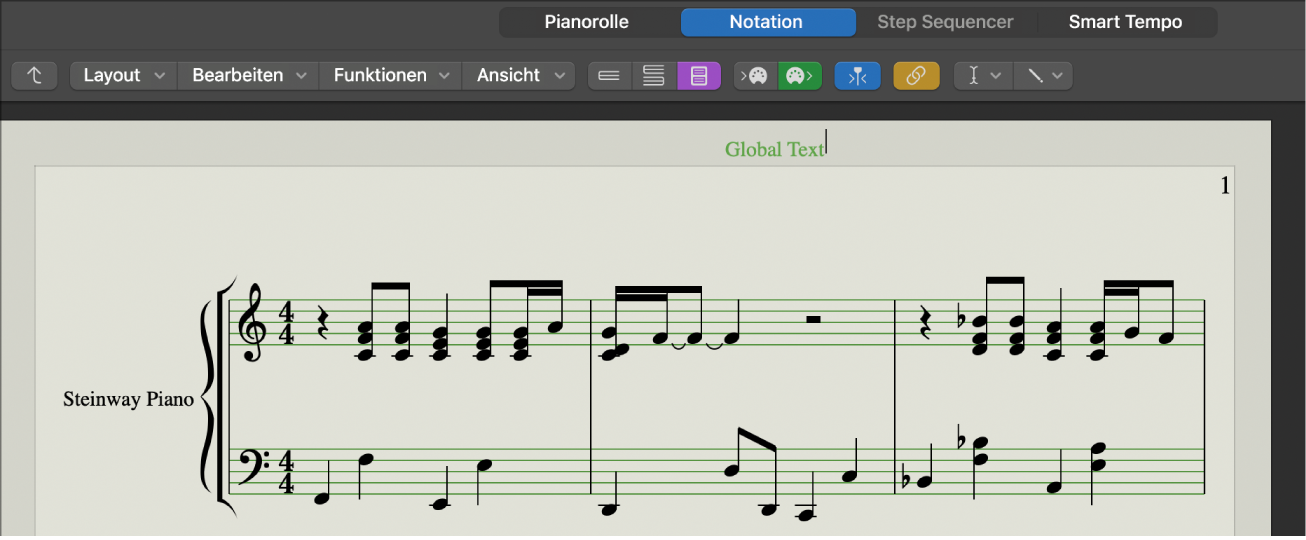 Abbildung. Globaler Text im Notationseditor