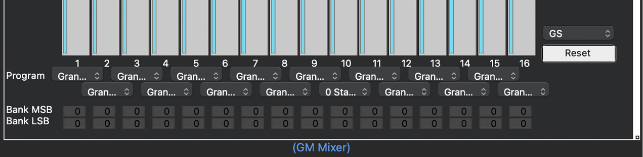 Figure. Showing the GM mixer MSB/LSB display.