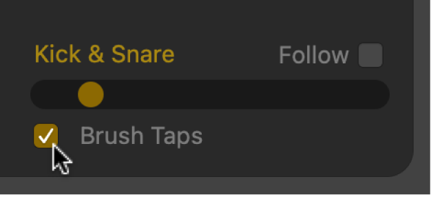 Figure. Brush Taps checkbox.
