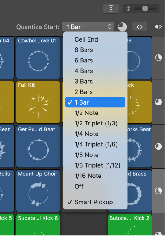 Figure. Quantize Start value for the grid.