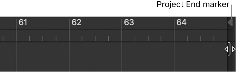 Figure. Project End marker in the Tracks area ruler.