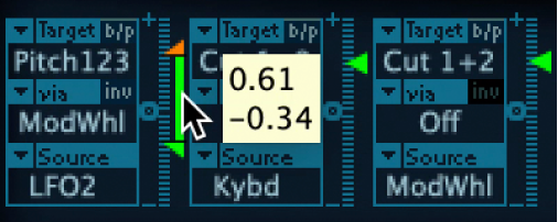 Figure. Via range, shown between the maximum and minimum Intensity slider positions.