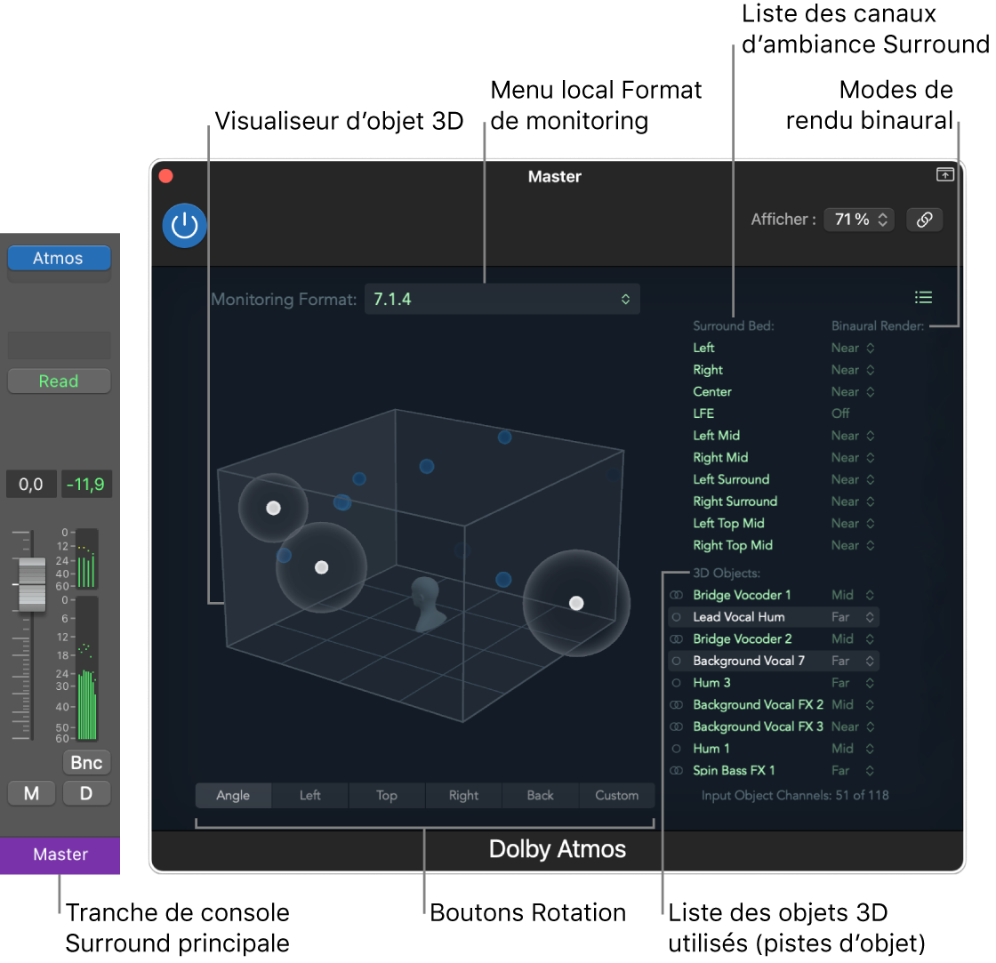 Figure. Fenêtre du module Dolby Atmos.