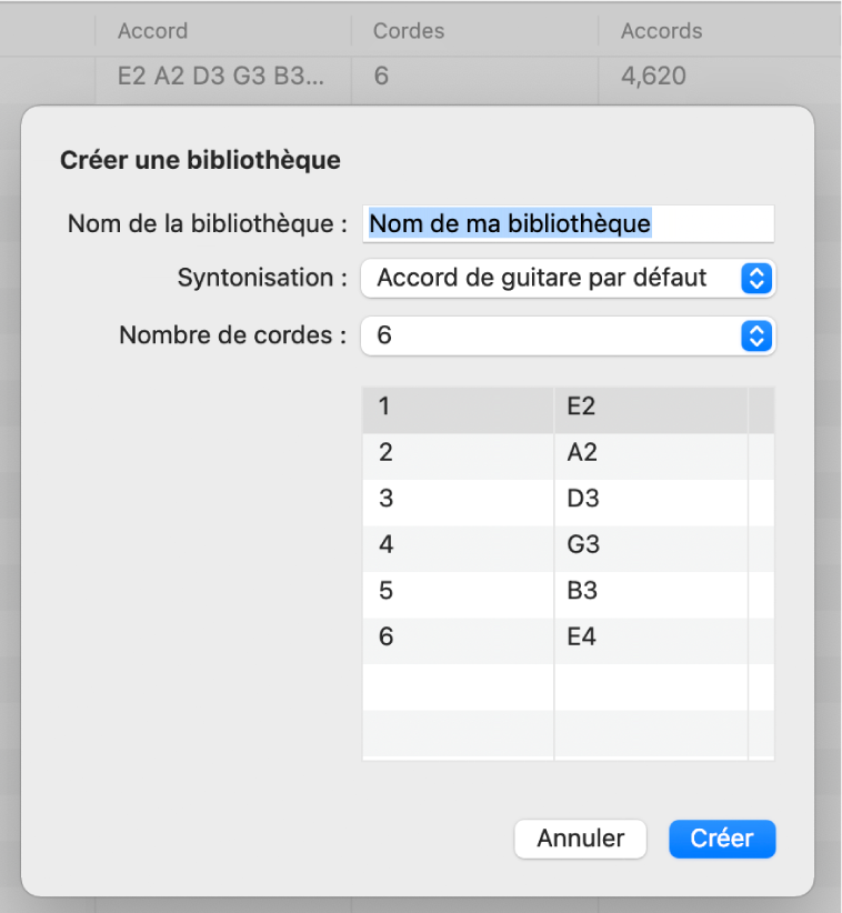 Figure. Zone de dialogue de création de bibliothèque