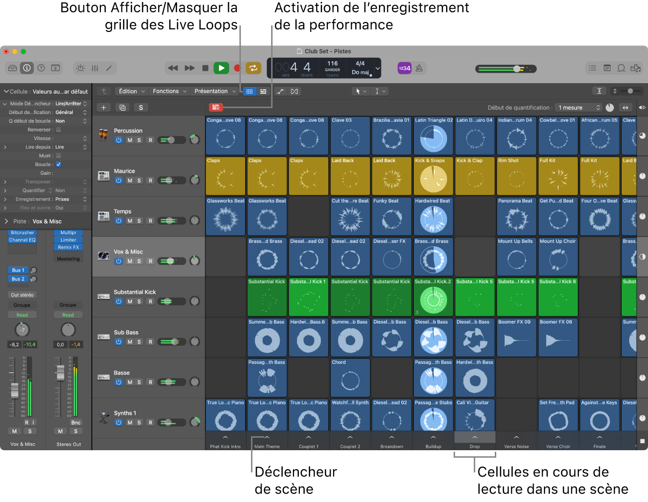 Figure. Grille des Live Loops.